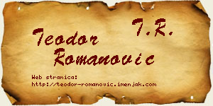 Teodor Romanović vizit kartica